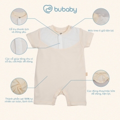 (1M-12M) Body đùi ngắn tay cổ trụ, sát nách cài vai Bubaby Siro -  BSR230303 BSR240100| Quần áo BU Baby chính hãng