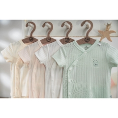(1M-6M) Bộ ngắn tay cài chéo Bubaby Modal - BMD130800 | Quần áo BU Baby chính hãng