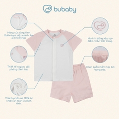 (1M-12M) Bộ ngắn tay cài giữa bé trai bé gái BU Siro - BSR130205 BSR130206 | Quần áo BU Baby chính hãng