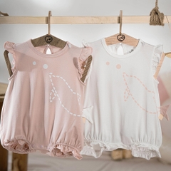 (1M-12M) Body chip ngắn tay cài sau bé gái Bubaby Bamco - BBC2310BG | Quần áo BU Baby chính hãng