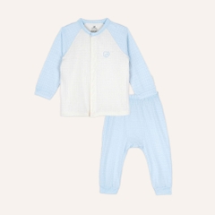 BU Baby (0M-12M) Bộ dài tay cài giữa  BU Viscose Cotton IVC110200 | Quần áo chính hãng