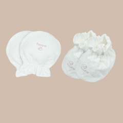 BU Baby (0M-12M) Set dài tay cài giữa, bèo đáp ngực BU Viscose Cotton KVC110200 | Hàng chính hãng