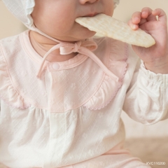 BU Baby (0M-12M) Set dài tay cài giữa, bèo đáp ngực BU Viscose Cotton KVC110200 | Hàng chính hãng