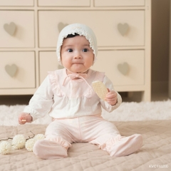 BU Baby (0M-12M) Set dài tay cài giữa, bèo đáp ngực BU Viscose Cotton KVC110200 | Hàng chính hãng