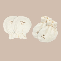 BU Baby (0M-12M) Set dài tay cài giữa, bèo đáp ngực BU Viscose Cotton KVC110200 | Hàng chính hãng