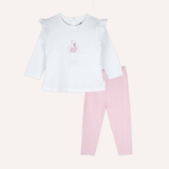 BU Baby (6M-5Y) Bộ dài tay cài sau cho bé gái BU Viscose Cotton IVC1110BG | Quần áo chính hãng