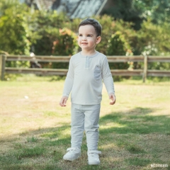 BU Baby (6M-5Y) Bộ dài tay cổ trụ Thu êm BU Cotton BCT110305 | Quần áo BU Chính hãng