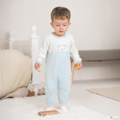BU Baby (0-12M) Body dài tay cài vai  in gấu Bubaby Cotton SCT210100 | Body Chính hãng
