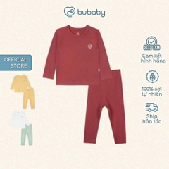 (6M-5Y) Bộ dài tay cổ tròn Thu êm Bubaby Cotton BCT110404 | Quần áo BU Chính hãng
