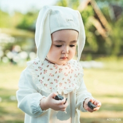 BU Baby Yếm  tròn viền bèo Siro Jacquard BU Baby ACT0122VB | Phụ kiện Chính hãng