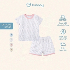 BU Baby (6M-3Y) Bộ ngắn tay cổ tròn Iconic 1 Bambus BBB1304IM | Quần áo Bubaby chính hãng