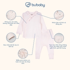 BU Baby (0-6M) Bộ dài tay Cài chéo bèo cổ BU Baby Viscose Cotton SVC110800 | Quần áo chính hãng