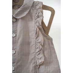 BU Baby (6M-3Y) Áo sơ mi sát nách bèo ngực cho bé gái BU Cotton BCT343901 | Hàng chính hãng