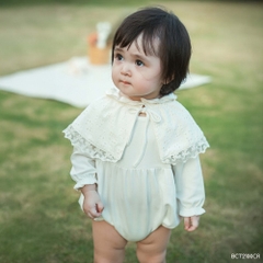 BU Baby (1M-12M) Set Body dài tay kèm cổ ren , cổ bèo bé gái mùa Thu êm Bubaby Cotton BCT2100CR | Hàng chính hãng