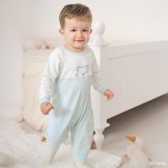 BU Baby (0-12M) Body dài tay cài vai  in gấu Bubaby Cotton SCT210100 | Body Chính hãng