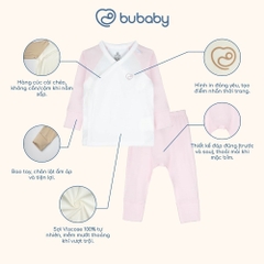 BU Baby (0-6M) Bộ dài tay cài chéo Bubaby Siro Viscose I VS110800 | Quần áo  Chính hãng