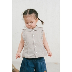 BU Baby (6M-3Y) Áo sơ mi sát nách bèo ngực cho bé gái BU Cotton BCT343901 | Hàng chính hãng