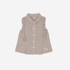 BU Baby (6M-3Y) Áo sơ mi sát nách bèo ngực cho bé gái BU Cotton BCT343901 | Hàng chính hãng