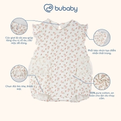BU Baby (0-12M) Set Body chip dài tay cài giữa, cài sau bèo đáp cổ Siro Jacquard BU Baby KCT2102DC