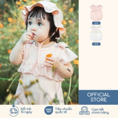 BU Baby (1M-9M) Body chip ngắn tay cài sau Bèo ngực Bubaby Cotton BCT2310BN | BOdy chính hãng