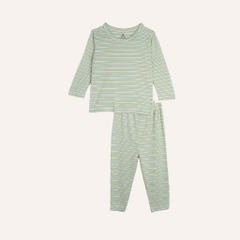 BU Baby (6M-5Y) Bộ dài tay cổ tròn Thu êm Bubaby Bambus BBB110406 | Quần áo BU chính hãng