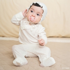 BU Baby (0-6M) Bộ dài tay Cài chéo bèo cổ BU Baby Viscose Cotton SVC110800 | Quần áo chính hãng