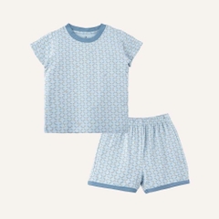 BU Baby (6M-3Y) Bộ ngắn tay cổ tròn Iconic 1 Bambus BBB1304IM | Quần áo Bubaby chính hãng