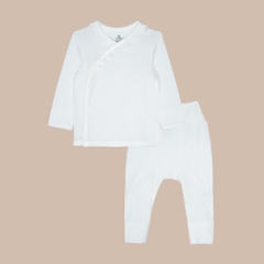 BU Baby (0-6M) Bộ dài tay Cài chéo bèo cổ BU Baby Viscose Cotton SVC110800 | Quần áo chính hãng