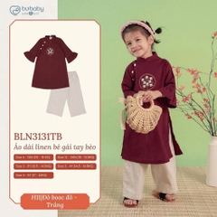 BU Baby (6M-5Y)  Set đồ Tết Cao cấp 2025 BU Linen BLN313 | Áo dài chính hãng