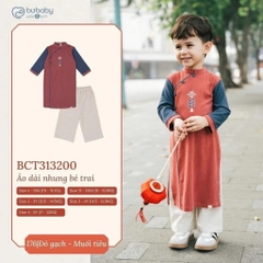 BU Baby (6M-5Y)  Set đồ Tết Cao cấp 2025 BU Linen BLN313 | Áo dài chính hãng