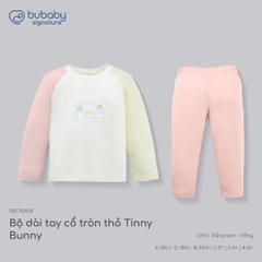(6M-5Y) Bộ dài tay cổ tròn BUBABY Vải  Mềm mát Signature Cao Cấp Cho Bé