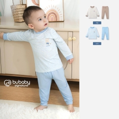 BU Baby (6M-5Y) Bộ dài tay cổ tròn Thu êm Bubaby Bambus BBB110406 | Quần áo BU chính hãng