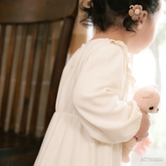 (12M-5Y) Váy liền dài tay bèo cổ + Váy Yếm Thu nhẹ cho bé gái Bubaby Cotton BCT513300 | Quần áo BU Chính hãng