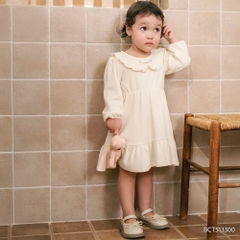 (12M-5Y) Váy liền dài tay bèo cổ + Váy Yếm Thu nhẹ cho bé gái Bubaby Cotton BCT513300 | Quần áo BU Chính hãng