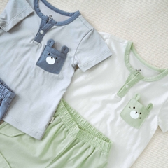 (6M-5Y) Bộ ngắn tay cổ trụ BU Bamboo Cotton BBC130304 | Quần áo Bubaby chính hãng