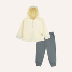 (6M-4Y) Bộ dài tay cổ trụ, có mũ Thu đông Bubaby Cotton BCT110304| Quần áo chính hãng