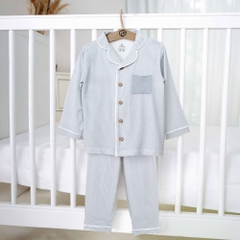 (18M-5Y) Bộ dài tay cài giữa Pijama mặc ở nhà, đồ ngủ BU Baby Siro BSR1102PJ | Quần áo Bubaby chính hãng