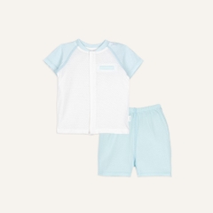 (0M-12M) Bộ ngắn tay cài giữa  BU Baby Molist BMD130200 | Bubaby chính hãng