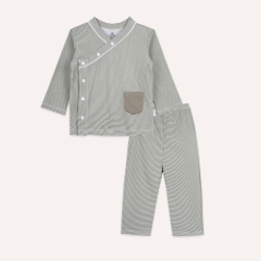 (6M-18M) Bộ dài tay cài chéo Pijama mặc ở nhà, đồ ngủ cho bé  BU Siro BSR1108PJ | Quần áo Bubaby chính hãng