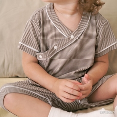 (6M-18M) Bộ ngắn tay cài chéo Pijama mặc ở nhà, đồ ngủ cho bé BU SIro BSR1308PJ | Quần áo Bubaby chính hãng