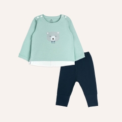 (6M-24M) Bộ dài tay cài vai Thu êm Bubaby Cotton BCT110109 | Quần áo chính hãng