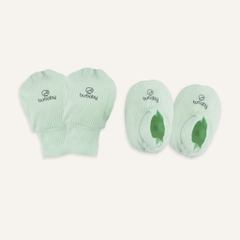 (Freesize) Bộ bao chân, bao tay Bubaby Cotton ACT400003 | Phụ kiện BU Baby Chính hãng