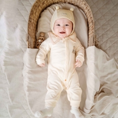 (0M-9M) Body dài tay cài giữa Thu êm Bubaby Cotton BCT210201 | Body chính hãng