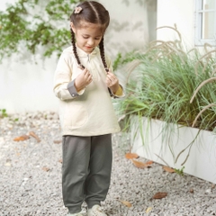 (6M-4Y) Bộ dài tay cổ trụ, có mũ Thu đông Bubaby Cotton BCT110304| Quần áo chính hãng