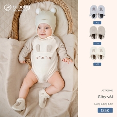 (0M-12M) Set Body chip dài tay cài vai Thu êm cho bé Bubaby Cotton BCT210103 | Body BU chính hãng
