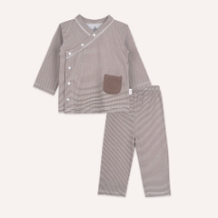 (6M-18M) Bộ dài tay cài chéo Pijama mặc ở nhà, đồ ngủ cho bé  BU Siro BSR1108PJ | Quần áo Bubaby chính hãng