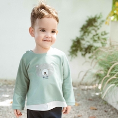 (6M-24M) Bộ dài tay cài vai Thu êm Bubaby Cotton BCT110109 | Quần áo chính hãng