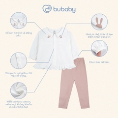 (6M-24M) Bộ dài tay cài giữa cổ sen BU Baby Bamco BBC1102CS| Quần áo Bubaby chính hãng