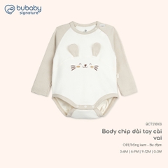 (0M-12M) Set Body chip dài tay cài vai Thu êm cho bé Bubaby Cotton BCT210103 | Body BU chính hãng