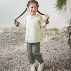 (6M-4Y) Bộ dài tay cổ trụ, có mũ Thu đông Bubaby Cotton BCT110304| Quần áo chính hãng